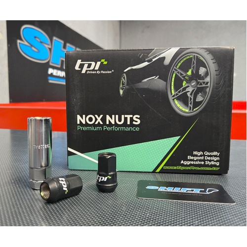 tpi NOX Black Wheel Nuts - M14x1.5 Honda Civic Type R FK8 FL5