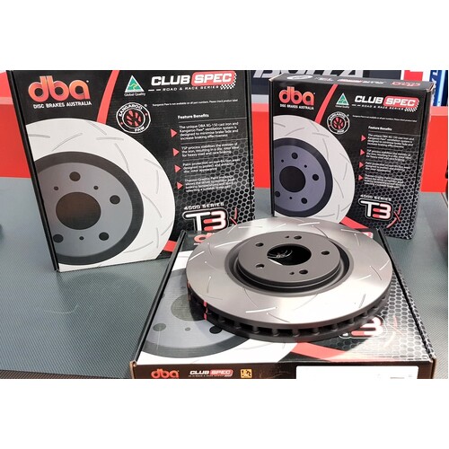 DBA 4000 T3 Slotted Front Rotors - Suits Honda Integra DC2 Type R - 5 Stud