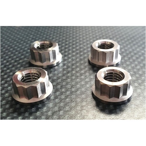 SPP Titanium M8x1.25 12-Point Star Flange Nut Kit