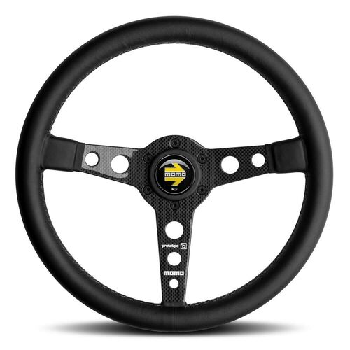 Momo Prototipo 6c Carbon Black Leather 350mm Steering Wheel